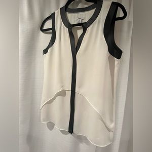 Black and white blouse tank
